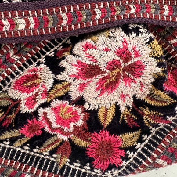 Johnny Was Matilda Multicolor Embroidered Velvet Backpack - Picture 6 of 12